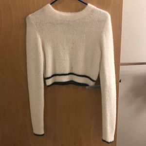 White top// super soft N warm // got coffee stain